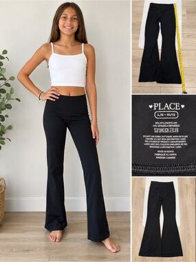 The Children’s Place Girls Black Bootcut Yoga Pants Size L 10/12 Stretch